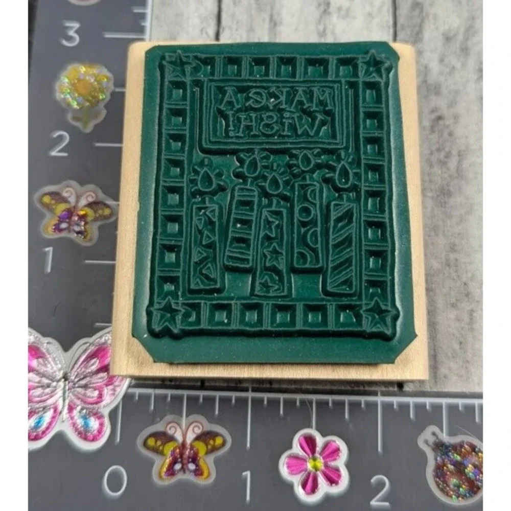 Stampin' Up! Make A Wish Candles 1998 Birthday Rubber Stamp Wood #E40